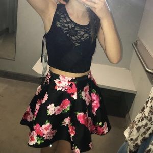 Size 4 Black Two-piece Dress